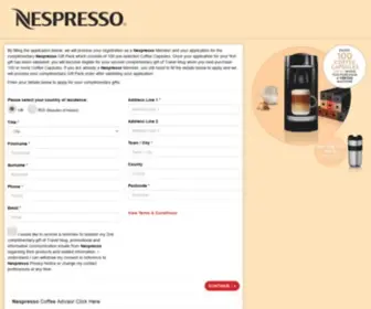 Nespressoukpromotions.com(The page must be viewed over a secure channel) Screenshot