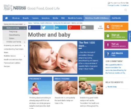 Nestlenutrition.com(Nestlé Global) Screenshot