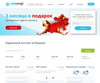 Netengi.ua(Надёжный и недорогой хостинг сайтов и серверов в Украине) Screenshot