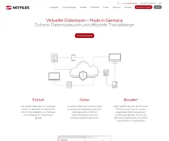 Netfiles.de(Virtueller Datenraum für sicheren Datenaustausch und Due Diligence) Screenshot