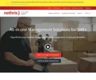 Nethris.com(Payroll and employee management solutions for SMEs) Screenshot
