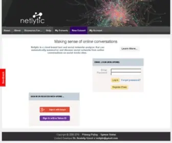 Netlytic.org(Social media text and social networks analyzer) Screenshot
