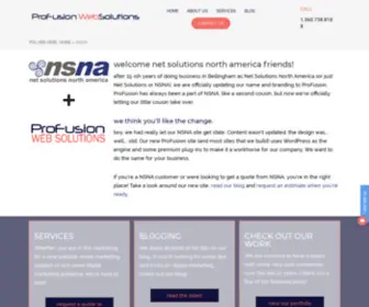 Netsolutionsna.com(Net Solutions North America is now ProFusion Web Solutions in Bellingham) Screenshot