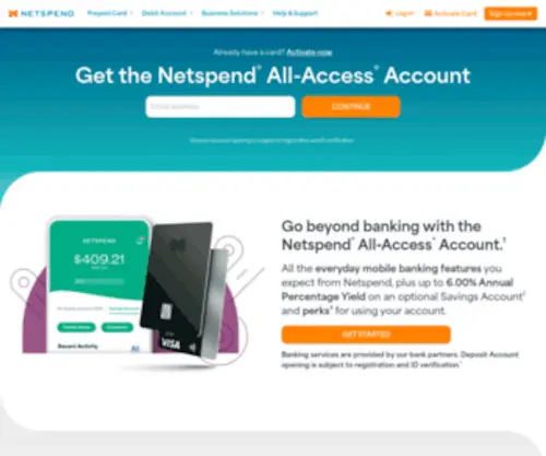 Netspend.com(Prepaid Debit Cards) Screenshot