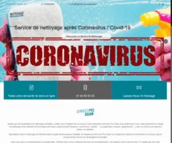 Nettoyage-Servicesproclean.fr(Services ProClean : Société de nettoyage regulier et ponctuel à Paris) Screenshot