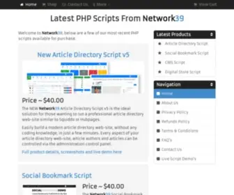 Network39.com(Quality PHP scripts from network39) Screenshot