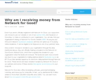 Networkforgoodcheck.org(Why am I receiving a Check from Network For Good) Screenshot