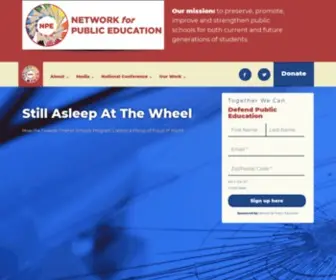 Networkforpubliceducation.org(The goal of NPE) Screenshot