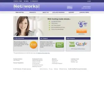 Networkshosting.com(Small business web hosting offering additional business services such as) Screenshot