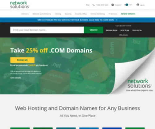 Networksolutions.com(The World's First Domain Provider) Screenshot