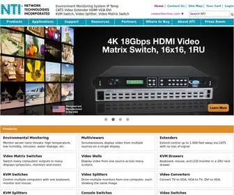 Networktechinc.com(NTI Network Technologies Inc Environment Monitoring HDMI Extender) Screenshot
