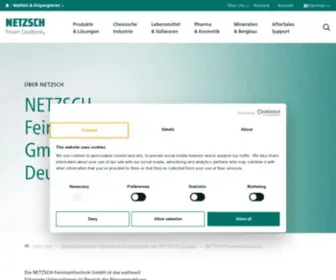 Netzsch-Feinmahltechnik.de(NETZSCH Mahlen & Dispergieren) Screenshot