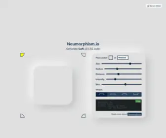Neumorphism.io(Neumorphism/Soft UI CSS shadow generator) Screenshot