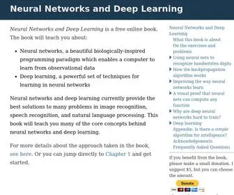 Neuralnetworksanddeeplearning.com(Neural networks and deep learning) Screenshot