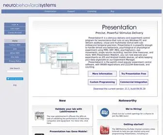 Neurobs.com(Neurobehavioral Systems) Screenshot