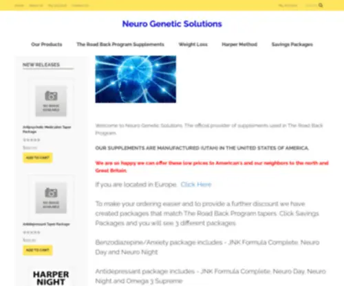 Neurogeneticsolutions.com(Neuro Genetic Solutions Nutritional Supplements) Screenshot