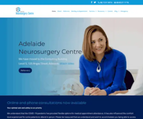 Neurosurgerycentre.com(Adelaide Neurosurgeon) Screenshot