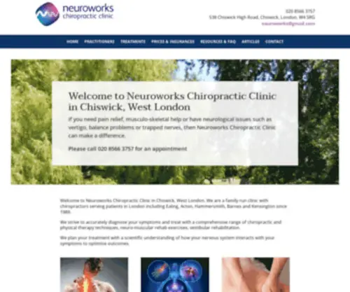 Neuroworks.co.uk(Neuroworks chiropractic) Screenshot