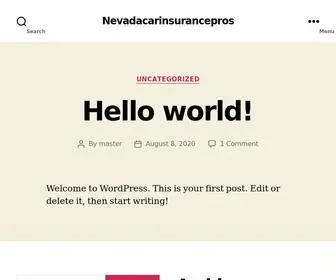 Nevadacarinsurancepros.com(Nevada car insurance) Screenshot