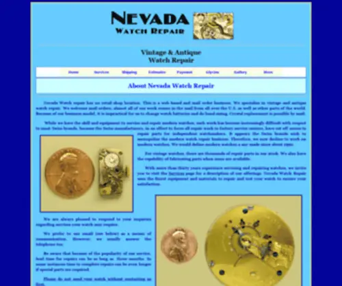 Nevadawatchrepair.com(About Nevada Watch Repair) Screenshot
