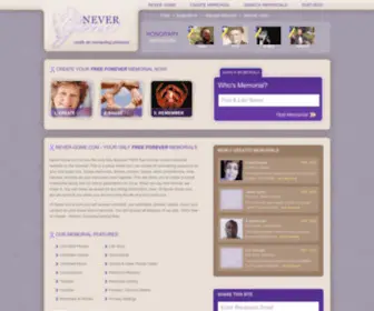 Never-Gone.com(Free Online Memorial Websites) Screenshot