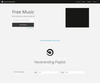 Neverendingplaylist.com(Free Music with Neverending Playlist) Screenshot