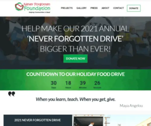 Neverforgottenfoundation.org(Never Forgotten Foundation) Screenshot