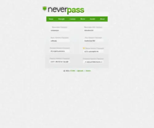 Neverpass.com(Random Password Generator) Screenshot