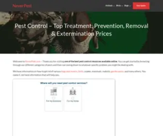 Neverpest.com(Pest Control) Screenshot