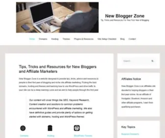 Newbloggerzone.com(Tips, Tricks and Resources for New Bloggers and Affiliate Marketers) Screenshot