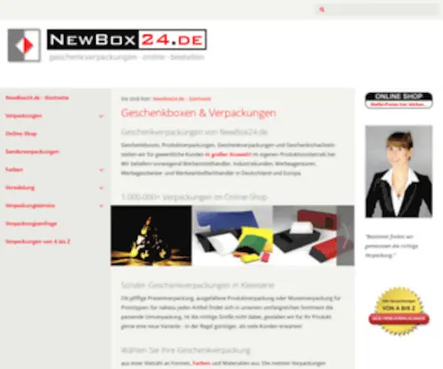 Newbox24.de(Geschenkboxen und Verpackungen online bestellen) Screenshot