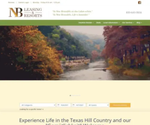 Newbraunfelsresorts.com(New Braunfels Vacation Rentals) Screenshot