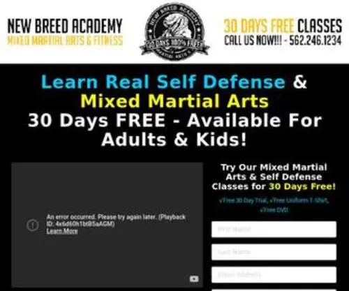 Newbreedacademy.com(New Breed Mixed Martial Arts &amp; Fitness in Santa Fe Springs) Screenshot