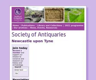 Newcastle-Antiquaries.org.uk(The Society of Antiquaries of Newcastle upon Tyne) Screenshot