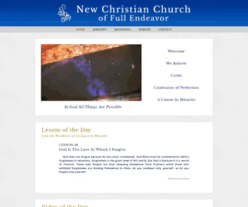 Newchristianchurch.com(In God All Things Are Possible. Our mission) Screenshot