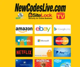 Newcodeslive.com(Free Gift Card Generator) Screenshot