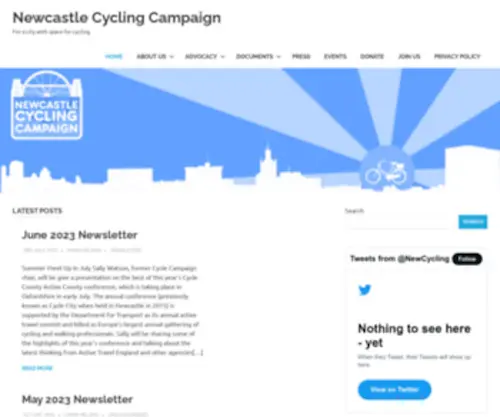 Newcycling.org(Newcastle Cycling Campaign) Screenshot