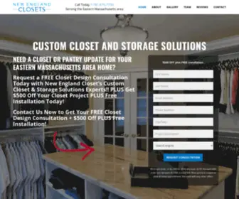 Newenglandclosets.com(Walk-In & Reach-In Closet Systems in the Eastern Massachusetts Area) Screenshot