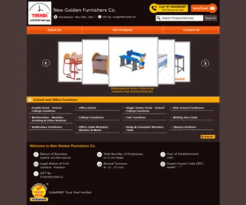 Newgoldenfurnishers.com(Manufacturer of Double Desk) Screenshot