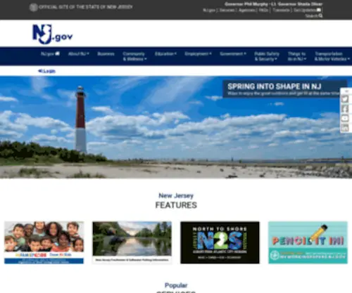 Newjersey.gov(The Official Web Site for The State of New Jersey) Screenshot