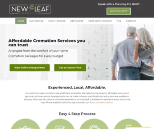 Newleafcremation.com(Island Park) Screenshot