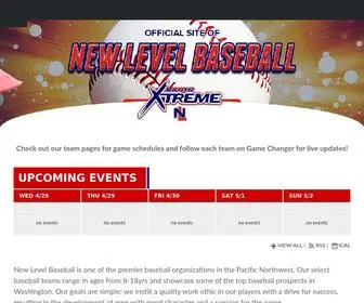 Newlevelbaseball.com(New Level Xtreme) Screenshot