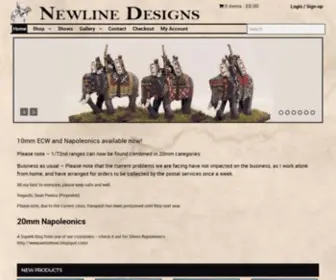 Newlinedesigns.co.uk(Suppliers of superior miniatures) Screenshot