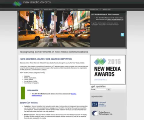 Newmediaawards.org(2016 New Media Awards) Screenshot