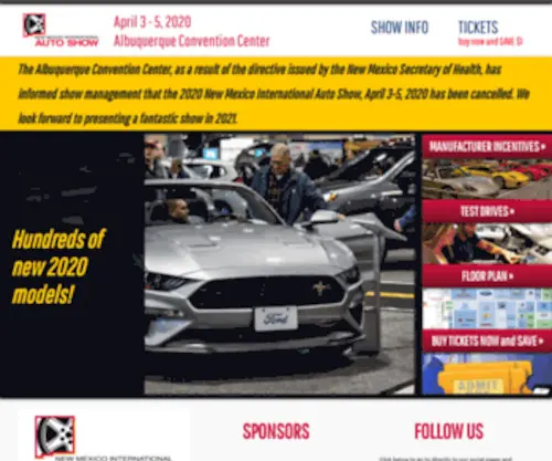 Newmexicoautoshow.com(2020 New Mexico International Auto Show) Screenshot