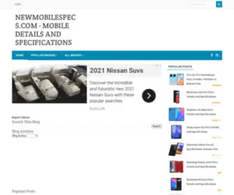 Newmobilespecs.com(Mobile details and specifications) Screenshot