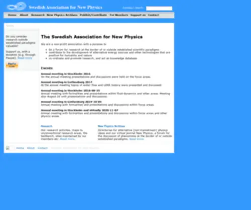 Newphysics.se(Swedish Association for New Physics) Screenshot