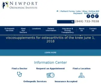 Newportortho.com(Newport Orthopedic Institute) Screenshot