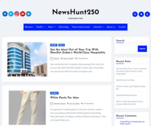 Newshunt250.com(Homepage) Screenshot
