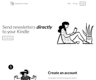 Newslettertokindle.com(Newsletter to Kindle) Screenshot